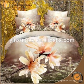 Fresco e encantador flor 100% poliéster reativo impresso cama 3d set